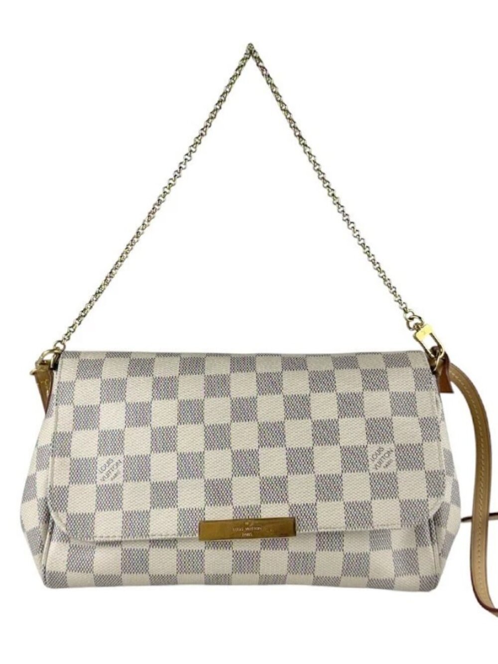 LOUIS VUITTON Damier Azur Favorite MM Shoulder Bag 2-Way Bag